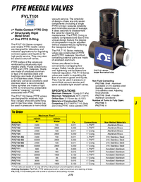 Thumbnail of document Data Sheet - FVLT02 PTFE Needle Valves